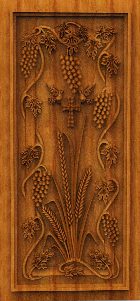 3D DOOR - OAK-54 Divine Carved Relief CNC Design